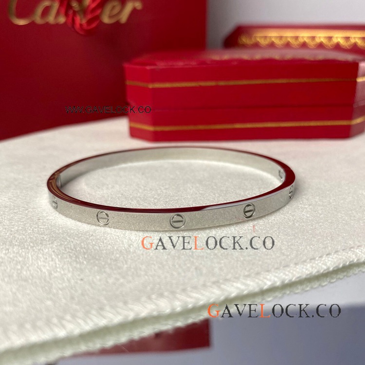 AAA Cartier Love Silver Bracelet Narrow & No screw
